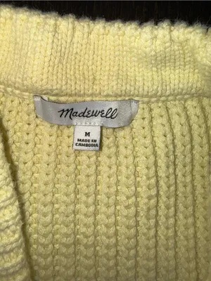 Madewell Butter Yellow Knit Sweater Vest Sleeveless Chunky Knit Preppy Boho thumbnail 6