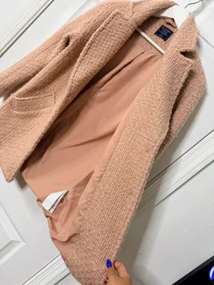 Abercrombie & Fitch Womens XS Blush Pink Boucle Coat Quiet Luxury Preppy Chic thumbnail 5