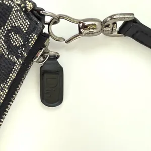 Christian Dior Vintage Saddle Bag in Black Logo Denim thumbnail 7