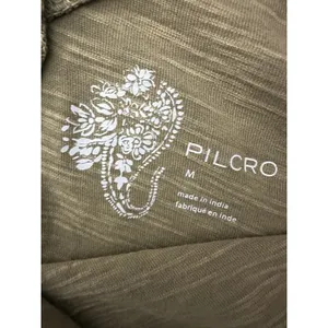 Pilcro Anthropologie Women Medium Moss Green‎ Ruffle Open Back Tunic Tee R20 thumbnail 7