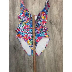 Tommy‎ Bahama Watercolor Floral Wrap One-Piece Swimsuit Ruffle One Size 10 thumbnail 7