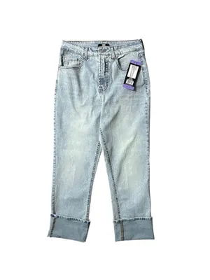 FRYE High Rise Straight Leg Relaxed Fit Cuffed Uncuffed Jean Blue Denim Sz 4/27 thumbnail 6