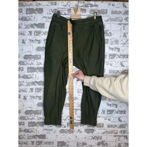 Athleta | women olive green joggers cotton blend thumbnail 5