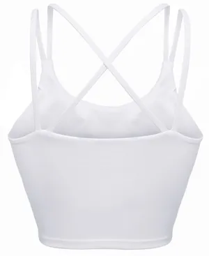 Walmart Padded Seamless Criss Cross Bralette Workout Yoga Bra Cami Crop Top for Women thumbnail 3