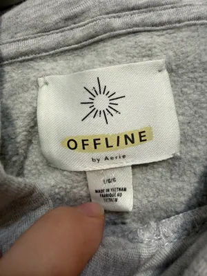 OFFLINE by Aerie Gray Oversized Hoodie Pullover Size Large thumbnail 6