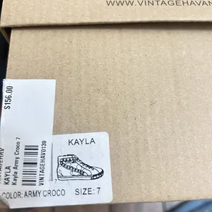 Vintage Havana Kayla Army croco with studs womens size‎ 7 With Box And Dust Bag thumbnail 8