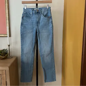 Madewell The Perfect Vintage Jeans Ellicott Wash Tapered‎ Denim Raw Hem Size 24 thumbnail 3