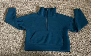 Calia Women's blue green 1/4 zip cropped‎ athletic pullover top size small thumbnail 1
