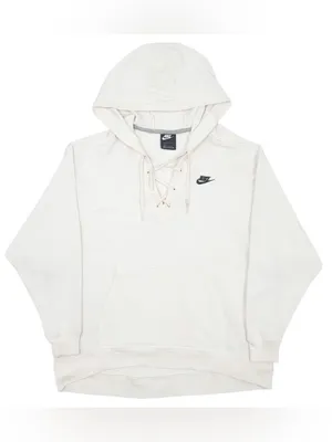 Nike White Lace-Up Hooded Pullover NWT Size Medium thumbnail 7