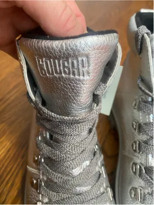 Cougar Nash Silver Combat Boots Metallic Waterproof Leather Hiking Lug Sole 6 thumbnail 6
