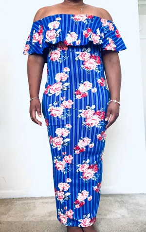 Blue Floral Maxi Dress Multiple Size M thumbnail 1