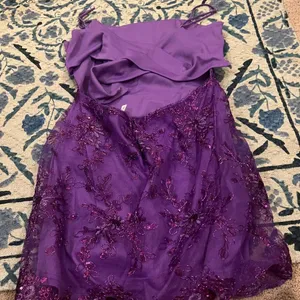 Lucy‎ in the Sky Floral Mesh Dress in Purple L thumbnail 9