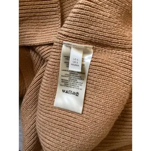 Free People Ottoman Slouchy Tunic Sweater Camel Brown Ribbed Knit Mock Neck S thumbnail 6