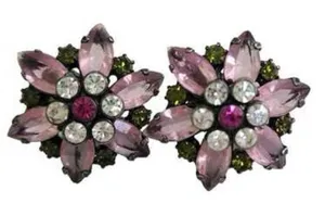 Vintage Avon Flower Earrings Pink thumbnail 1