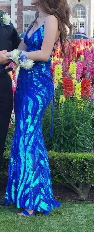 Windsor Prom Dress Blue Royal Sequin thumbnail 2