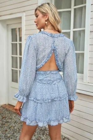 Floral dress Blue Size L thumbnail 3