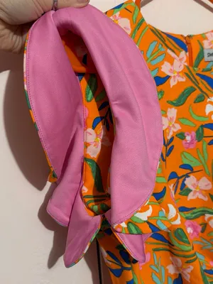 Shelby & Palmer Orange Floral Ruffle Mini Dress thumbnail 4