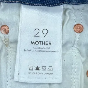 MOTHER High Waisted Looker Ankle Fray Jeans Thrilling Shots Distressed Blue 29 thumbnail 4
