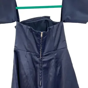Selfie Leslie Aly Off the Shoulder Satin‎ Romper Navy Blue Size Small thumbnail 8