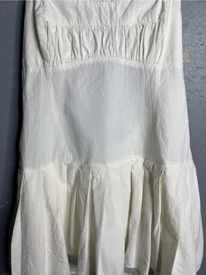 Free People Azasia Minidress in Ivory. Size Large Cotton, dropped waist thumbnail 9