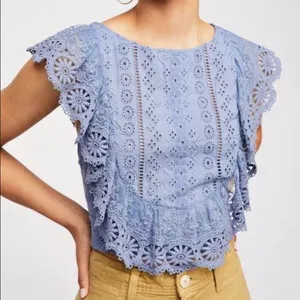 Free People The Real Love Crop Top *White* thumbnail 1