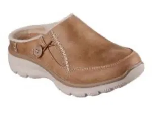Skechers Women's Slip-On Mule in Tan with Button Accent thumbnail 1