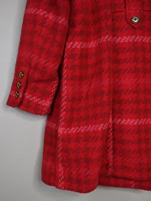 Cabi Women's XL Red Plaid Shawl Collar Evita Coat thumbnail 7