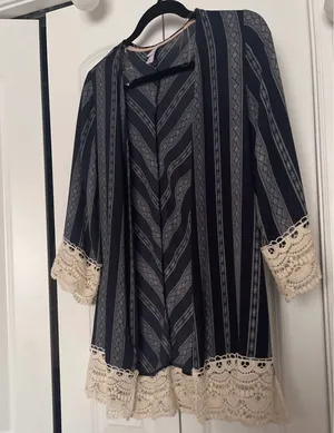 Xhilaration Blue Kimono thumbnail 4