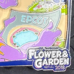 Disney parks Flower & Garden Festival Figment logo 3D Limited release pin thumbnail 5