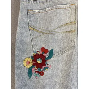 Aeropostale Jeans Womens 32x32 Blue Flower Embroidery Flare Tag 7/8 Indie Boho thumbnail 10