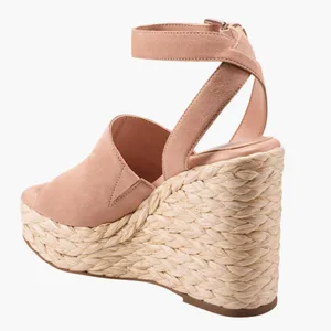 NEW MARC FISHER LTD Nelly Ankle Strap Wedge Sandal In LIGHT NATURAL 111 thumbnail 3