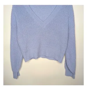 Lulus Blue Crop Reversible Knit Sweater XS‎ Balletcore Coquette Romantic Coastal thumbnail 11