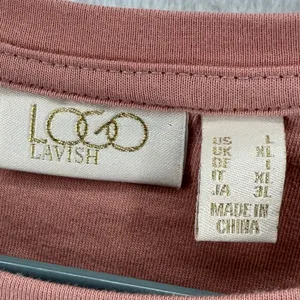 LOGO Lavish by Lori Goldstein Pink Floral Eyelet Elbow‎ Sleeve Top Blouse Large thumbnail 4