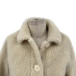 Madewell Sherpa Walton‎ Shirt-Jacket Cream Ivory Button Down Size XS thumbnail 4