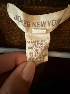 Jones New York Vintage-Inspired Navy and Mustard Button-Up Cardigan Sweater thumbnail 5