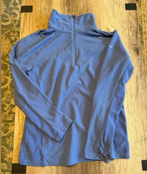 Columbia Quarter Zip Fleece Pullover Blue Outdoor Jacket Size L Lightweight thumbnail 1