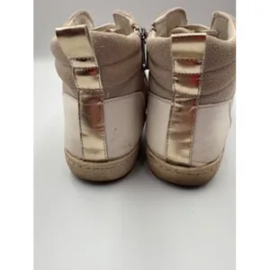Vintage Havana High Top Sneakers White Grey Gold Star Zip Preppy Sorority 8.5 thumbnail 5