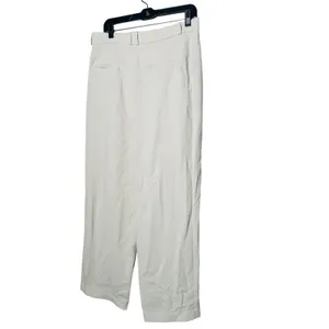 BA&SH Off-White Crepe Pleated Front Zipper Oxford Style Shen Pants Size US 8 thumbnail 5