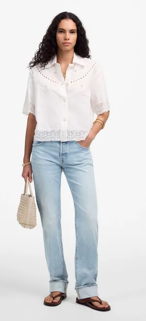 Madewell The Dean Easy Straight Foster Wash Light Blue Comfort Stretch US 30 NWT thumbnail 1