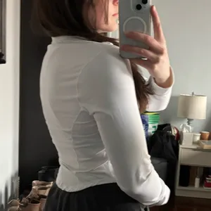 Cropped Workout Zip Up Jacket White Size M thumbnail 2