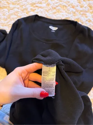 Old Navy Women's Black Thermal Long-Sleeve Shirt thumbnail 4