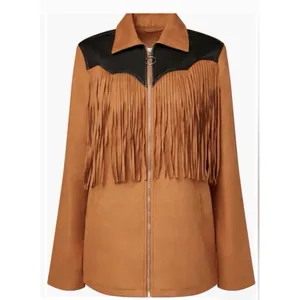 WeWoreWhat Fringe Jacket Acorn Size XS Western Cowgirl Oversized thumbnail 2
