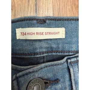 Levi's 724 High Rise Slim Straight Jeans 30x32 Gray Wash‎ NWT thumbnail 4