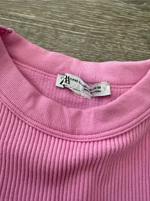 Zara Pink Ribbed Cropped High Neck Tank Top thumbnail 2