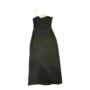 NWT Zara Black Satin One Strap Dress Size XS. Pearl strap with white heart beads thumbnail 8