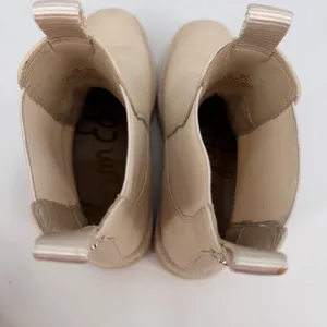 Sam Edelman Boots Women 8.5 M Cream Leather LAGUNA Chelsea Lug Sole Utility READ thumbnail 9