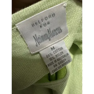 VTG Belford for Neiman Marcus Lime Green Knit Top - 3/4 Sleeve‎ Cotton Blend M thumbnail 5