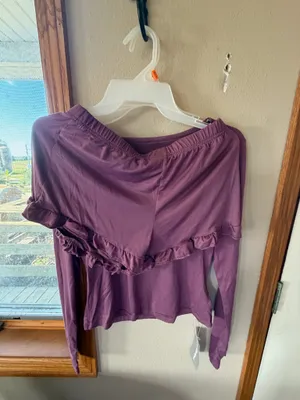🆕💜Soft Ruffle Pajama Set in Plum thumbnail 8