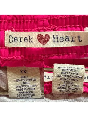 Derek Heart Neon Pink Blue Running Shorts XXL Built In Brief Y2K thumbnail 7