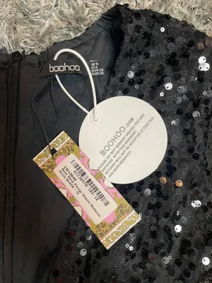 Black Sequin Deep V-Neck Cocktail Dress thumbnail 6
